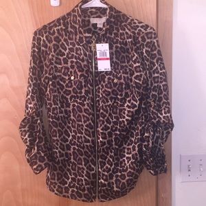 Michael Kors leopard zip